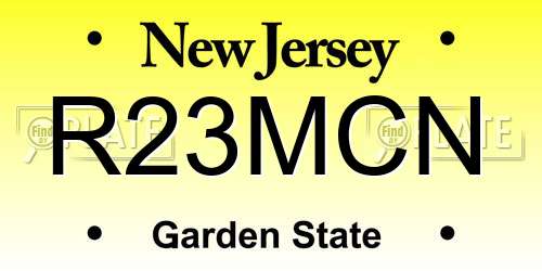 R23MCN New Jersey License Plate