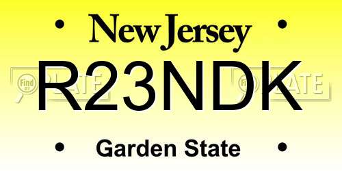 R23NDK New Jersey License Plate