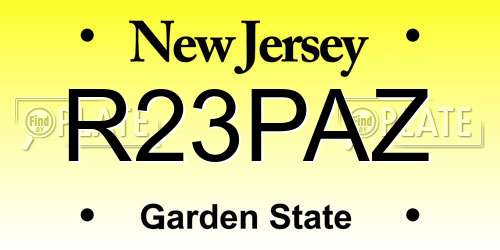 R23PAZ New Jersey License Plate