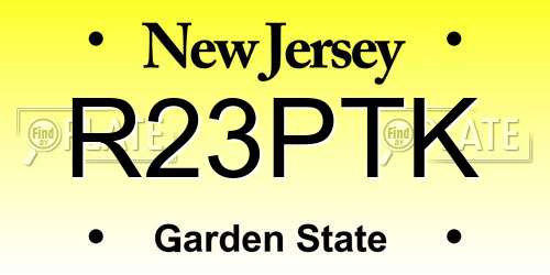 R23PTK New Jersey License Plate