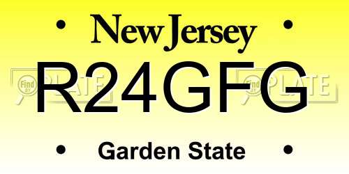 R24GFG New Jersey License Plate