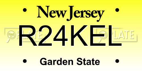 R24KEL New Jersey License Plate
