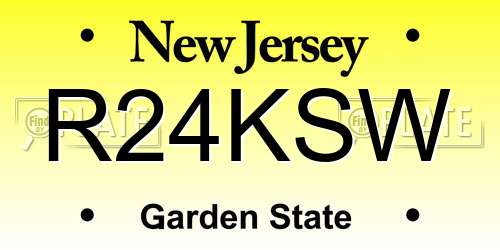 R24KSW New Jersey License Plate