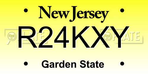 R24KXY New Jersey License Plate