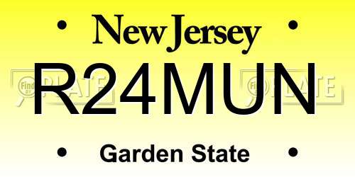 R24MUN New Jersey License Plate