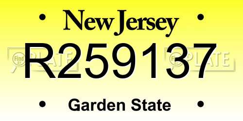 R259137 New Jersey License Plate