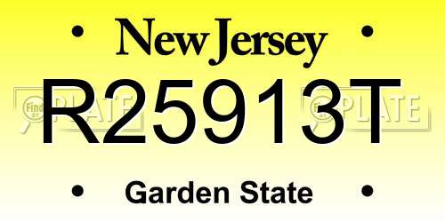 R25913T New Jersey License Plate