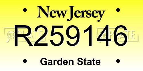 R259146 New Jersey License Plate