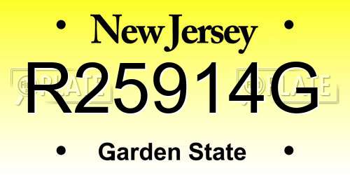 R25914G New Jersey License Plate