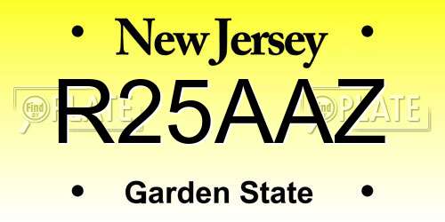 R25AAZ New Jersey License Plate