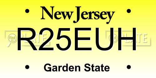 R25EUH New Jersey License Plate