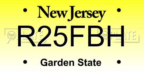R25FBH New Jersey License Plate
