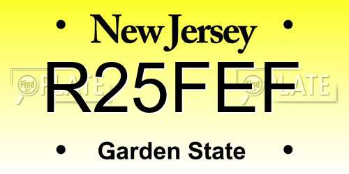 R25FEF New Jersey License Plate