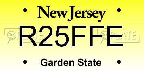 R25FFE New Jersey License Plate