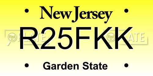R25FKK New Jersey License Plate
