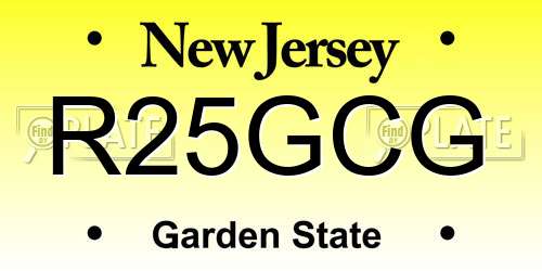 R25GCG New Jersey License Plate