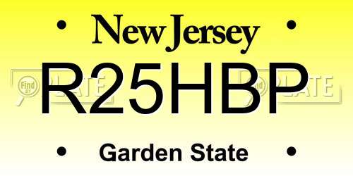 R25HBP New Jersey License Plate