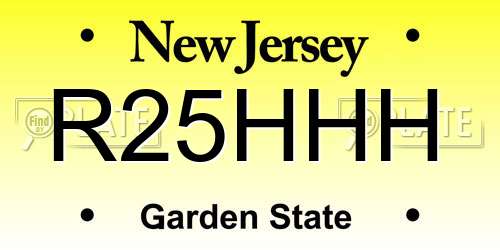 R25HHH New Jersey License Plate