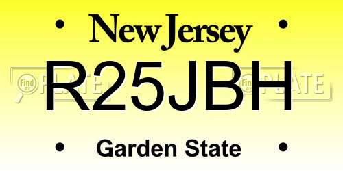 R25JBH New Jersey License Plate