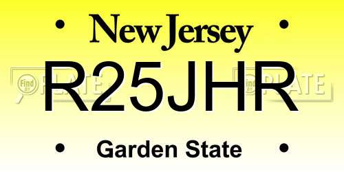 R25JHR New Jersey License Plate