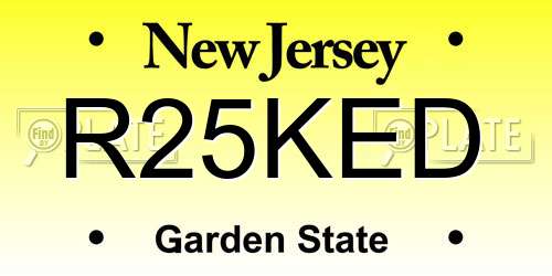 R25KED New Jersey License Plate
