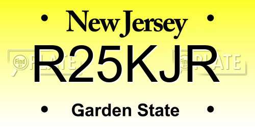 R25KJR New Jersey License Plate