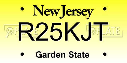 R25KJT New Jersey License Plate