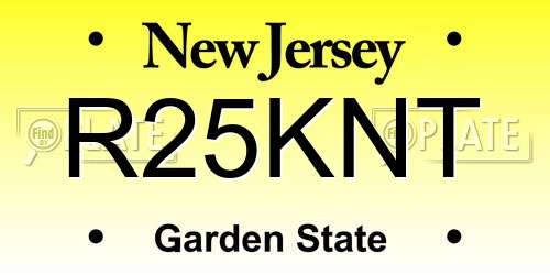 R25KNT New Jersey License Plate