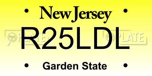 R25LDL New Jersey License Plate
