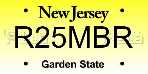 R25MBR New Jersey License Plate