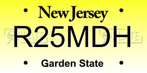 R25MDH New Jersey License Plate