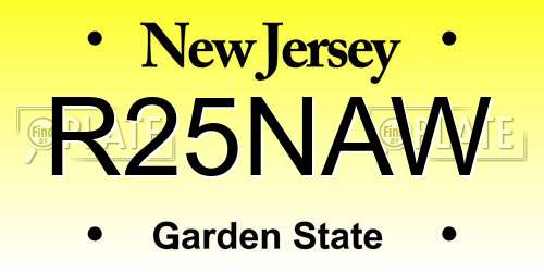 R25NAW New Jersey License Plate