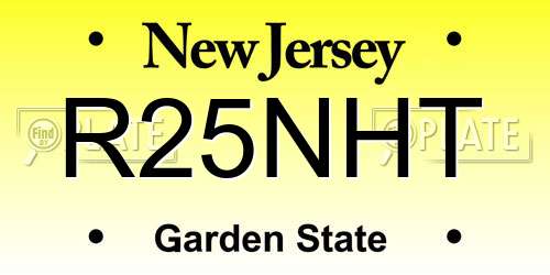 R25NHT New Jersey License Plate