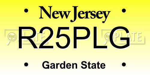 R25PLG New Jersey License Plate