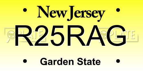 R25RAG New Jersey License Plate