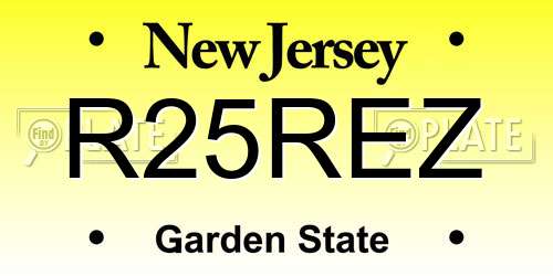 R25REZ New Jersey License Plate