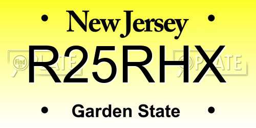 R25RHX New Jersey License Plate