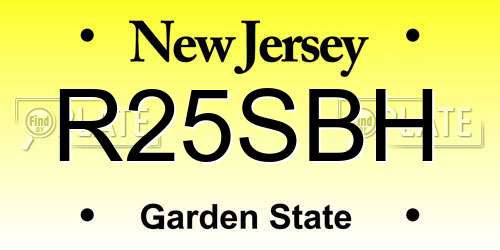 R25SBH New Jersey License Plate