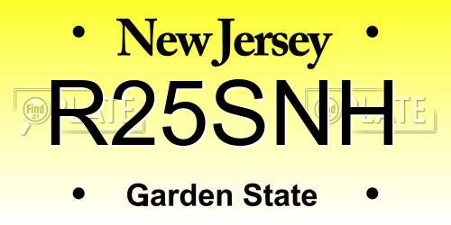 R25SNH New Jersey License Plate