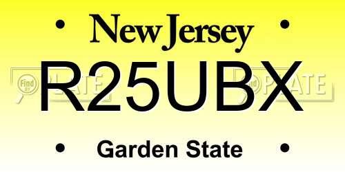 R25UBX New Jersey License Plate