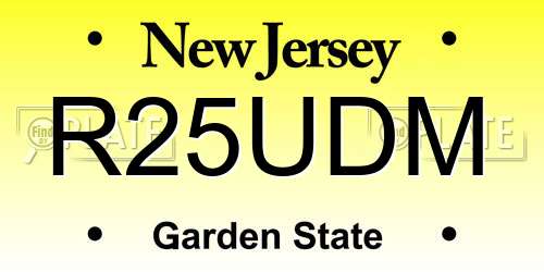 R25UDM New Jersey License Plate