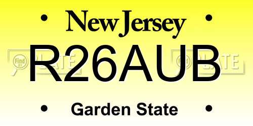 R26AUB New Jersey License Plate