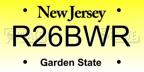 R26BWR New Jersey License Plate