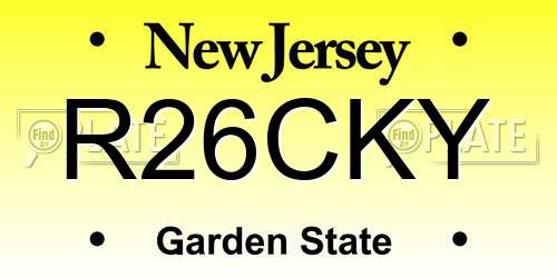 R26CKY New Jersey License Plate