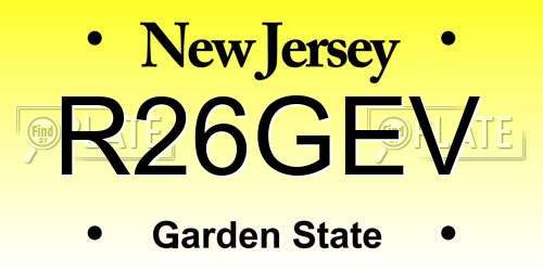 R26GEV New Jersey License Plate