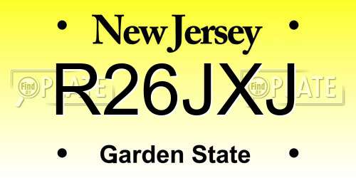 R26JXJ New Jersey License Plate