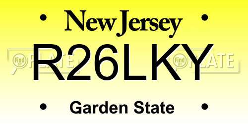 R26LKY New Jersey License Plate