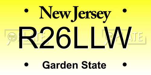 R26LLW New Jersey License Plate