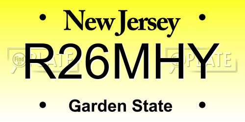 R26MHY New Jersey License Plate