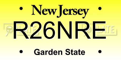 R26NRE New Jersey License Plate